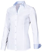Giovanni Capraro 29323-31 Dames Blouse | maat 34 | wit, lichtblauw