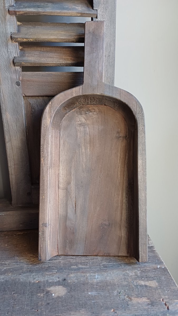 decoratieve schep hout teak landelijk 45 cm