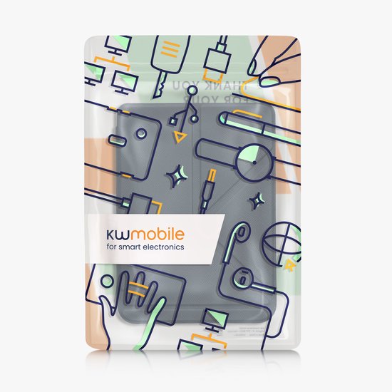 kwmobile e-reader hoesje geschikt voor Kobo Clara BW / Colour hoes - Ereader flip case met standaard - E reader cover van kunstleer - In donkerblauw — afbeelding 5
