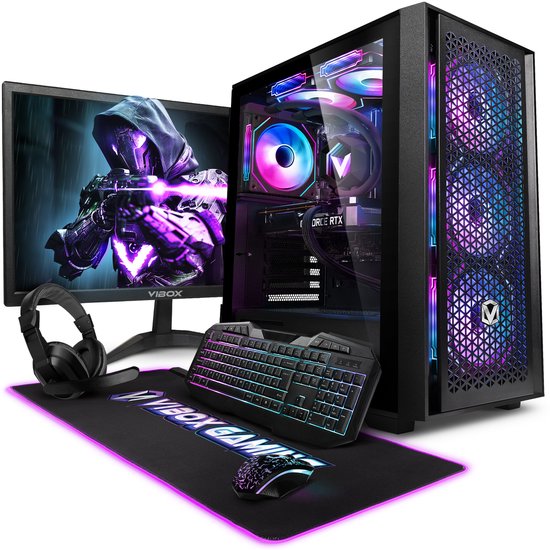 Vibox Gaming PC – AMD Ryzen 7 5700X, Nvidia RTX 5060 8GB, 16GB RAM, 1TB SSD, Windows 11, WLAN