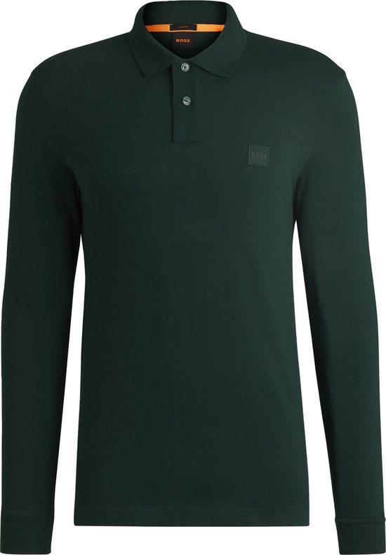 BOSS Passerby Polo Donkergroen - Maat XXL - Heren - Longsleeve polo