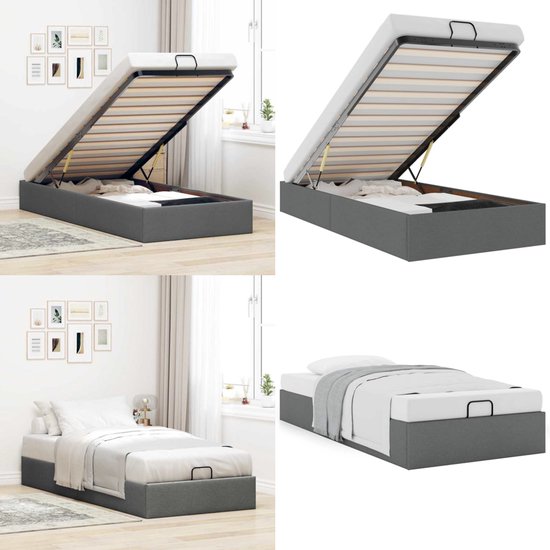 vidaXL Bedframe zonder matras Hanko 80x200 cm stof