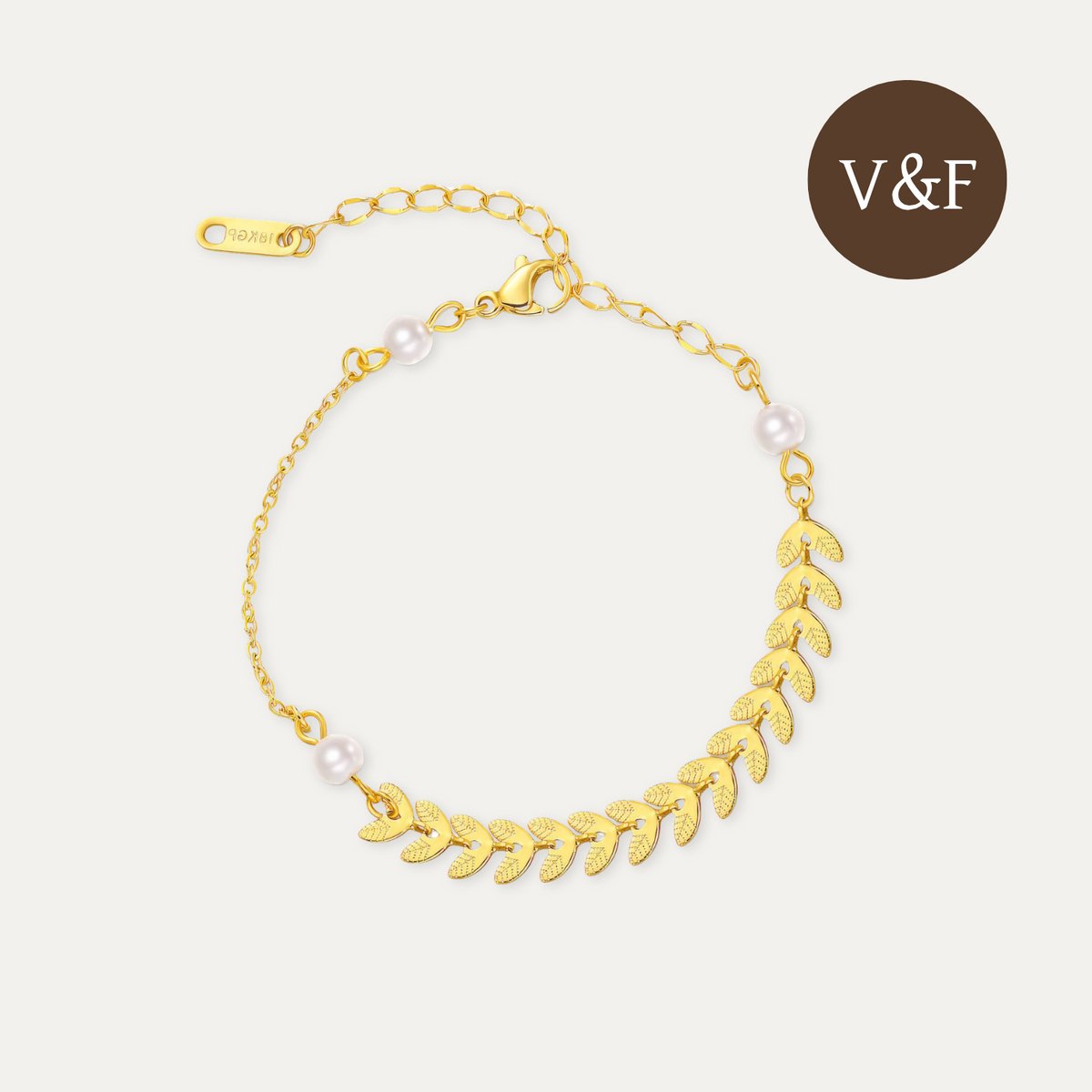 V&F Enkelbandje - Enkelbandjes dames - Enkelbandje Goudkleuring - Sieraden