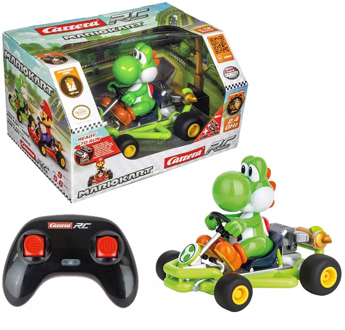 Carrera RC voertuig Auto - RC Mario Kart™ - Pipe Kart - Yoshi - 2,4GHz RC Model Kant en Klaar - Carrera Bestuurbare Auto