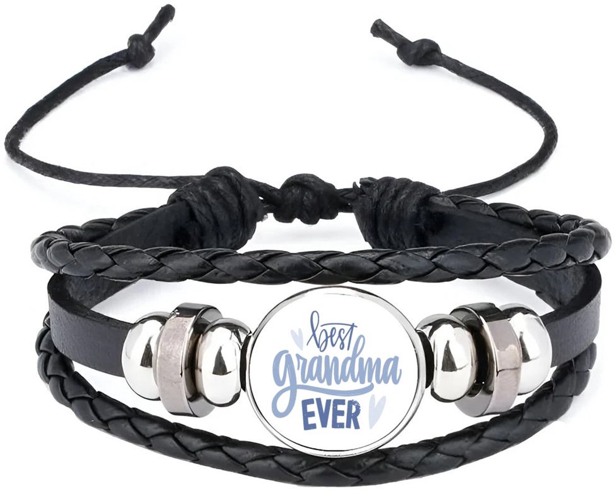 Akyol - best grandma ever armband zwart - Oma - oma mama - moederdag - cadeau - verjaardag - oma