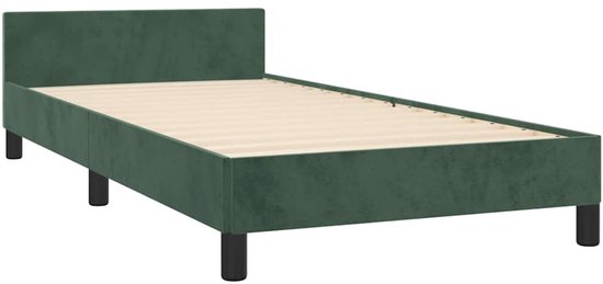 vidaXL Cadre de lit avec tête de lit Velours Vert foncé 80x200 cm