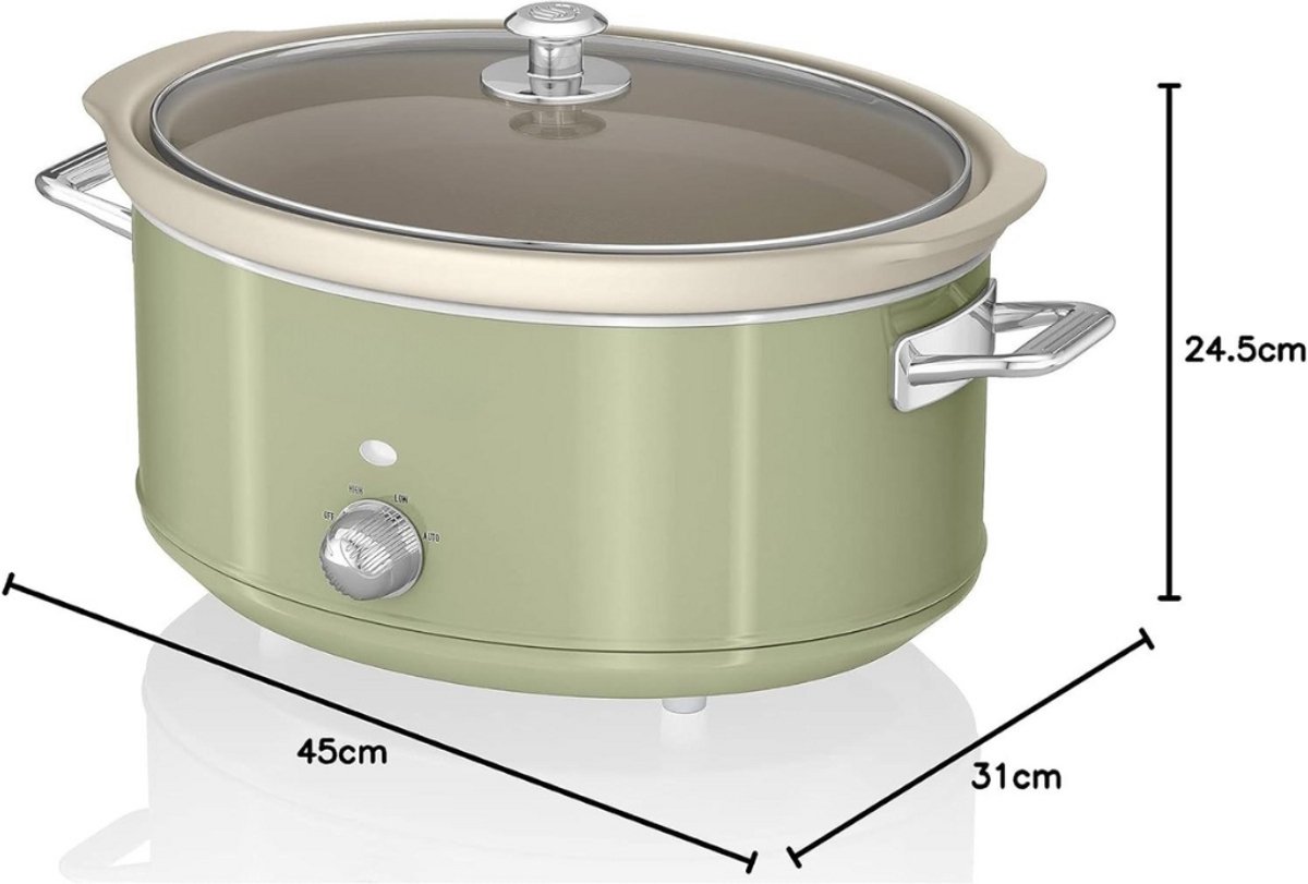 Afbeelding 2 van Slowcooker - Hotpot - Elektrische Slowcooker - Binnenpan - Keramische Binnenpan - Warmhoudfunctie - Snelkookpan - Rijstkoker - RVS