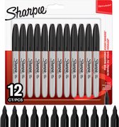 Sharpie-permanentmarkers | Fijne punt | Zwarte Inkt | 12 stuks