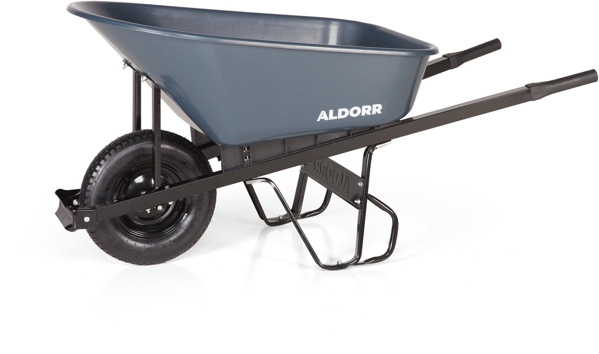 Bol.com ALDORR Kruiwagen - Hoogwaardig kunststof - 170 Liter - Luchtband - Heavy Duty - 5 jaar Garantie aanbieding