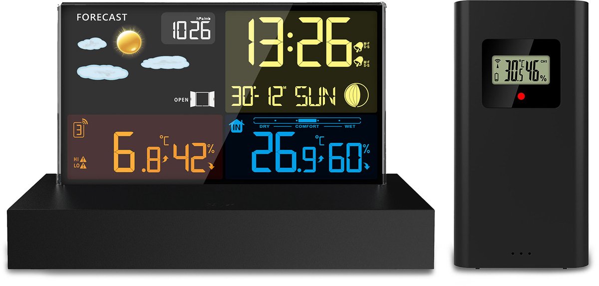 Weerstation BD-912 met Display – Zwart