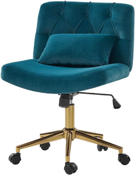 COMHOMA Homeoffice Make-upstoel - Draaibare Bureaustoel Zonder Armleuningen Met Rugsteun, Wit Fleece