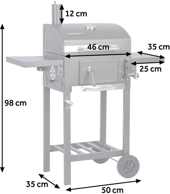 BBQChef™ Houtskoolgrill Berdsen BD-892 Zwart van Merkloos — afbeelding 3