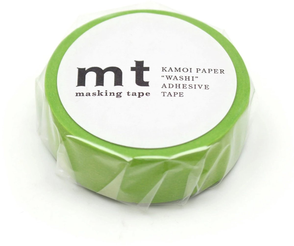 Washi Tape Groen / Geel- 7 meter x 1,5 cm. - MT Masking Tape Matte Yellowgreen — afbeelding 3