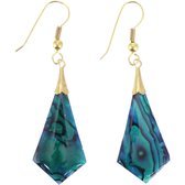 Behave – Oorhangers – Abalone Schelp met Oceaanblauw & Groene Tinten – Handgemaakt & Uniek