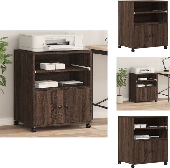 vidaXL Printerkastje 3-laags 50x40x76 cm bewerkt hout sonoma eiken, bureau organizer, printer kast, printer standaard, bureau organiser vidaXL Printerkastje 3-laags 50x40x76 cm bewerkt hout sonoma eiken, bureau organizer, printer kast, printer standaard, bureau organiser