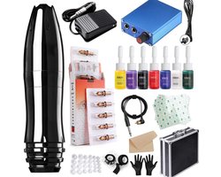 DailySupplies® Tattoo Machine met Accessoires - Tattoo kit Draadloos - Complete Set - Zwart