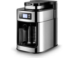 Volautomatische 2-in-1 Koffiemachine Espresso-Koffiemachine - Filterkoffie - Elektrische Koffiemolen - LED-display - Automatische Warmhoudfunctie