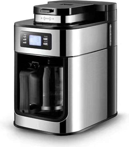 Volautomatische 2-in-1 Koffiemachine Espresso-Koffiemachine - Filterkoffie - Elektrische Koffiemolen - LED-display - Automatische Warmhoudfunctie