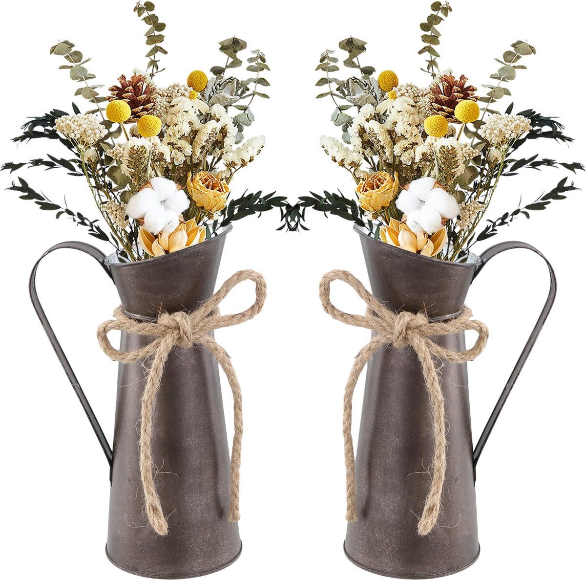 La'Moussawi ® Charmante Vintage Metalen Vaas Set voor Tafeldecoratie en Bruiloft