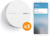Netatmo Slimme Rookmelder met Wifi - Smart Rookmelder - werkt met Google Home & Apple Homekit - Koppelbaar - 10 Jaar Batterij - 3 Stuks
