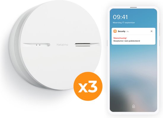 Netatmo Slimme Rookmelder (10 jaar) 3-Pack
