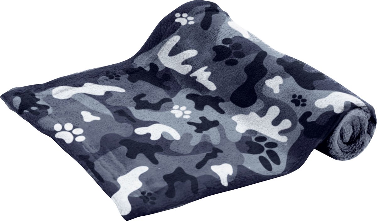 Bubimex - Hondendeken - Zachte polar fleece - 150x100 cm - zwart / grijs