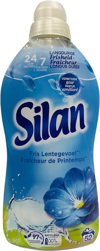 Adoucissant Silan Fris Spring Feeling - 10 x 52 lavages - Pack économique