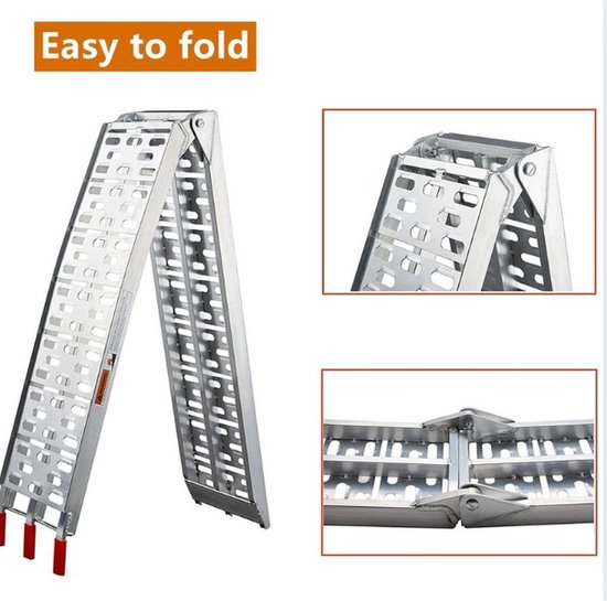 Oprijplaat aluminium opvouwbaar – 226cm 340kg – motoroprijplaat oprijsteun oprijplank Oprijplaat aluminium opvouwbaar – 226cm 340kg – motoroprijplaat oprijsteun oprijplank