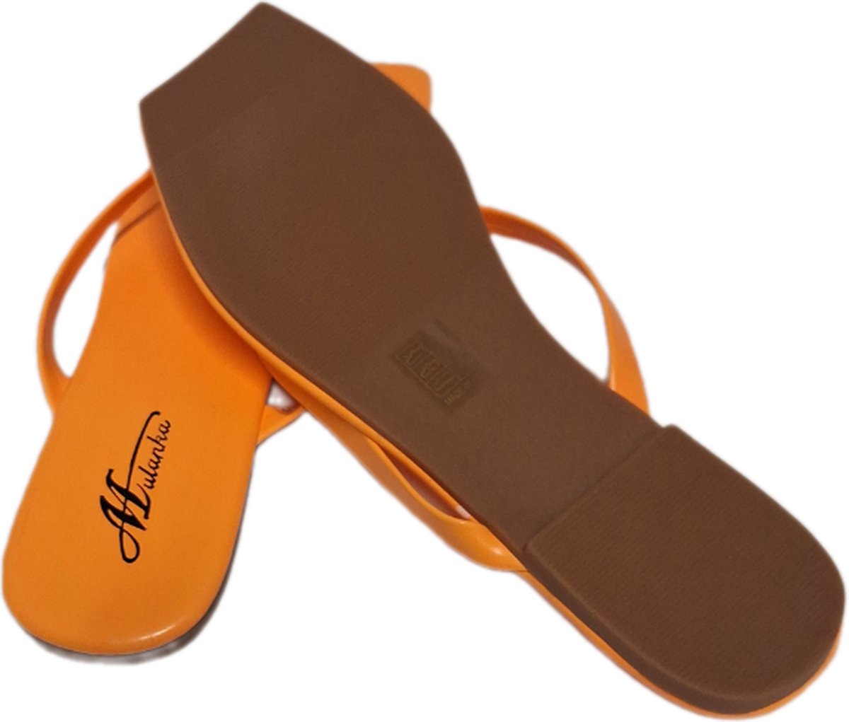 MULANKA- SLIPPER-ORANGE-LEDERLOOK-41