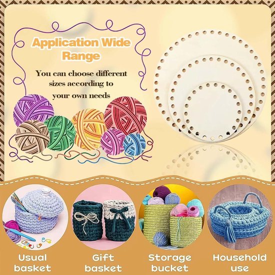 Cirkel Blanco Basis DIY 2 Stuks Natuurlijke Mand Bodem Met Gat - 30 Cm Ronde Houten Basis Voor Breien & Haken | Doe-het-zelf Mand Vlechten Haak Onderkant Voor Mand