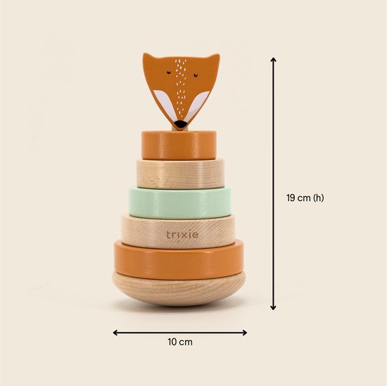 Trixie Houten Stapeltoren - Mr. Fox - Houten stacking toy - Educatief speelgoed - Voor Jongens & Meisjes - Vos van Trixie — afbeelding 5
