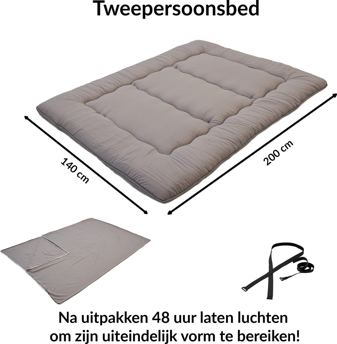 Futon Matras - Japans Vloerbed 140x200 thumbnail 2