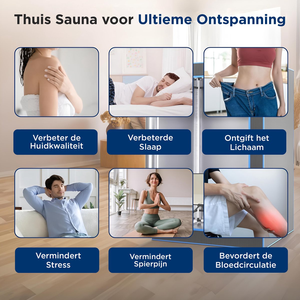 SereneLife, Sauna ,Draagbare sauna voor Thuis, 2-Persoons Stoomsauna Tent met 4L Stomer- 2 Opvouwbare Sauna Stoelen- Afstandsbediening -180 x 120 cm - Zwart thumbnail 3