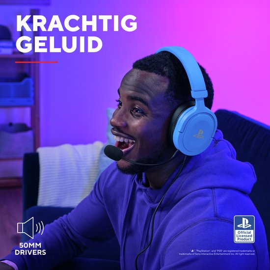 Trust GXT 498B Forta - Gaming Headset - Bedraad - Official Licensed voor PS5 - 50mm drivers - Over-ear - Blauw