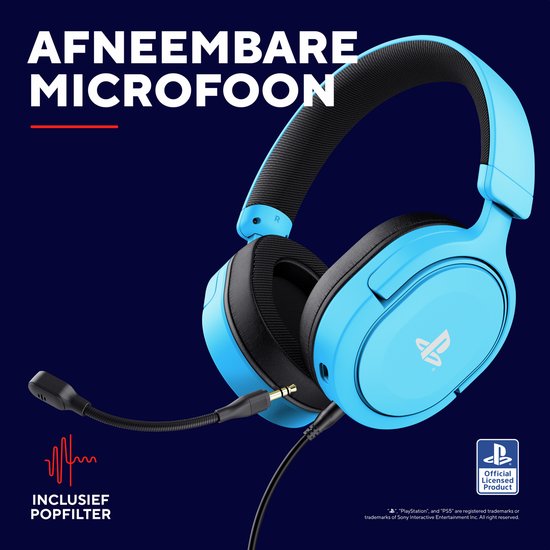 Trust GXT 498B Forta - Gaming Headset - Bedraad - Official Licensed voor PS5 - 50mm drivers - Over-ear - Blauw
