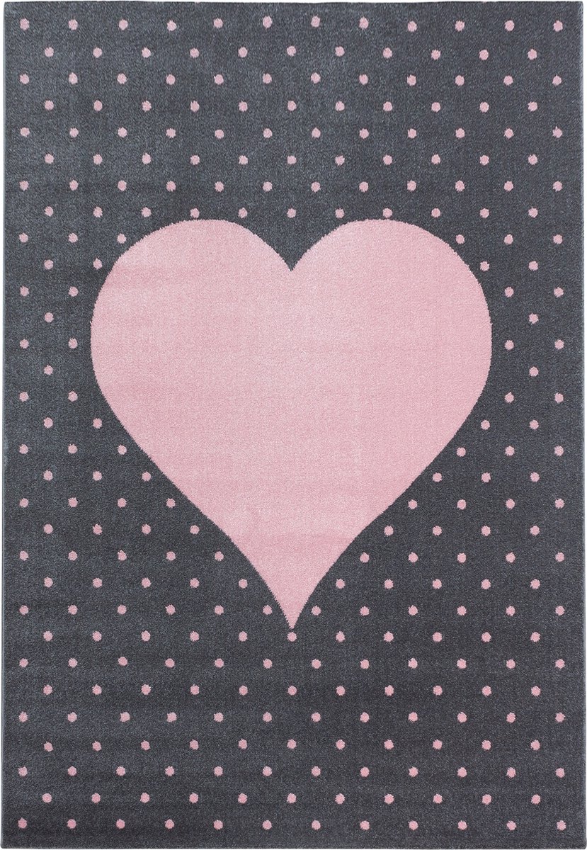 Kindervloerkleed | Tapijt | Bambi | Hart | Roze | 80x150 cm