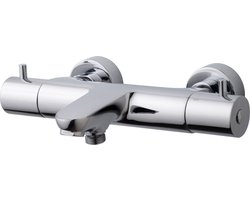 Sanifun Trendi Thermostatische Badmengkraan Chroom 150 mm–Opbouw Badthermostaat met Omstelknop