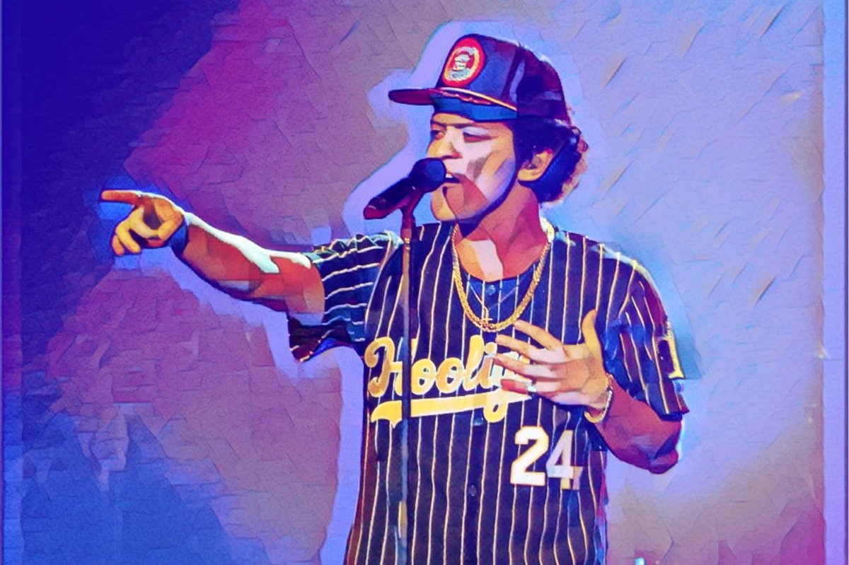 Passionforart.eu Bruno Mars 1-1 - Poster - 40 x 50 cm oranje