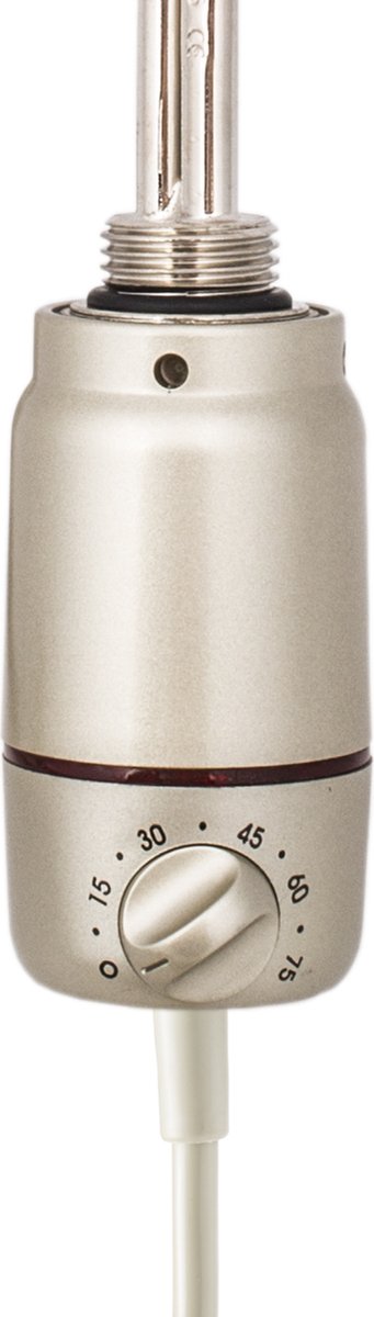 Radiatorconnect elektrisch verwarmingselement GT Inox-Grey met elektronische thermostaat 150 Watt.