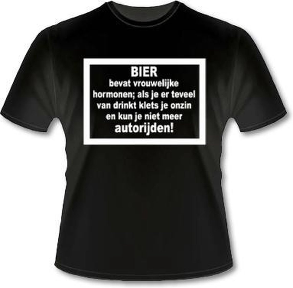 Paper Dreams | Zwart T-shirt | Bier bevat vrouwelijke hormonen! (maat XL)