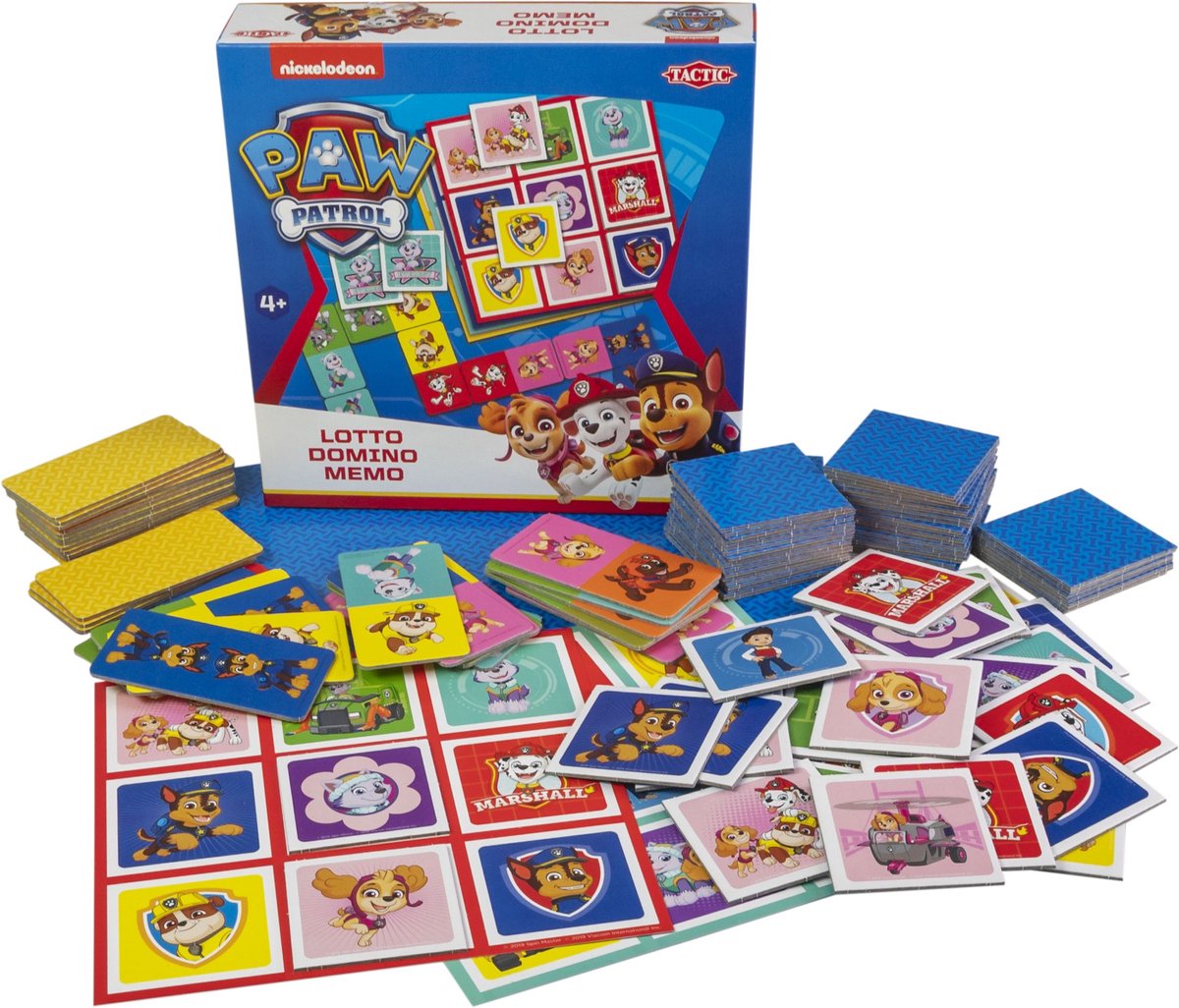 Tactic PAW Patrol 3-in-1 Spellenverzameling – Kaartspel - Lotto – Domino – Memo - Kinderspel vanaf 4 jaar — afbeelding 2