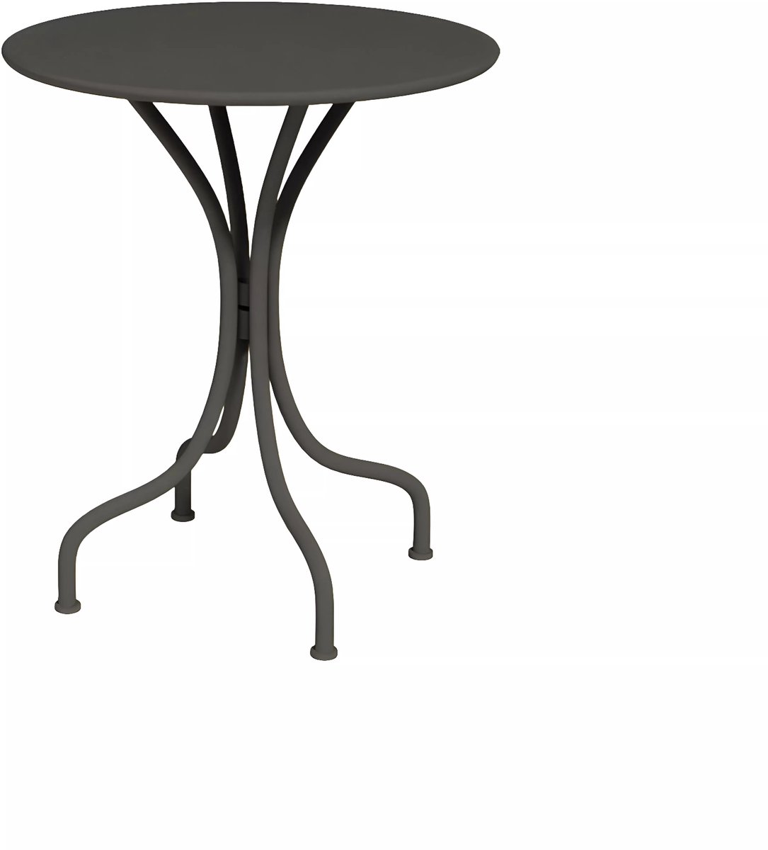 Ronde metalen tuintafel in donkergrijs - MIRMANDE L 60 cm x H 70 cm x D 60 cm.