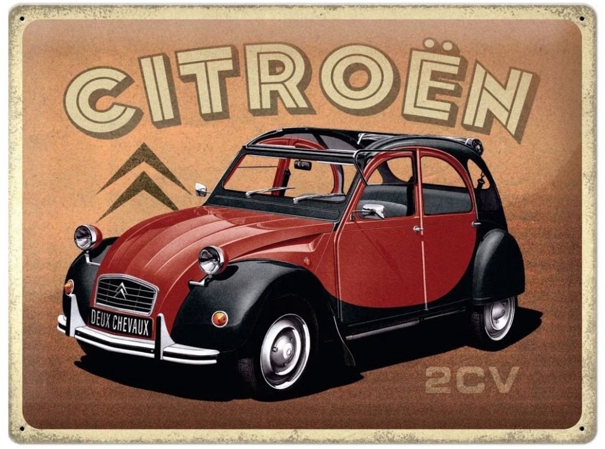 Metal Sign 30x40 Citroen Type H - 2CV Charleston