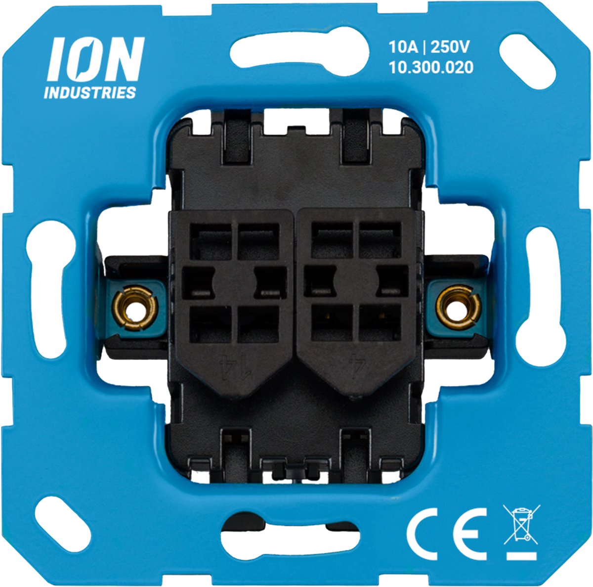 ION Industries - Schakelaar inbouw - serie - element - IP20 - 71 x 71 mm Mat Zwart