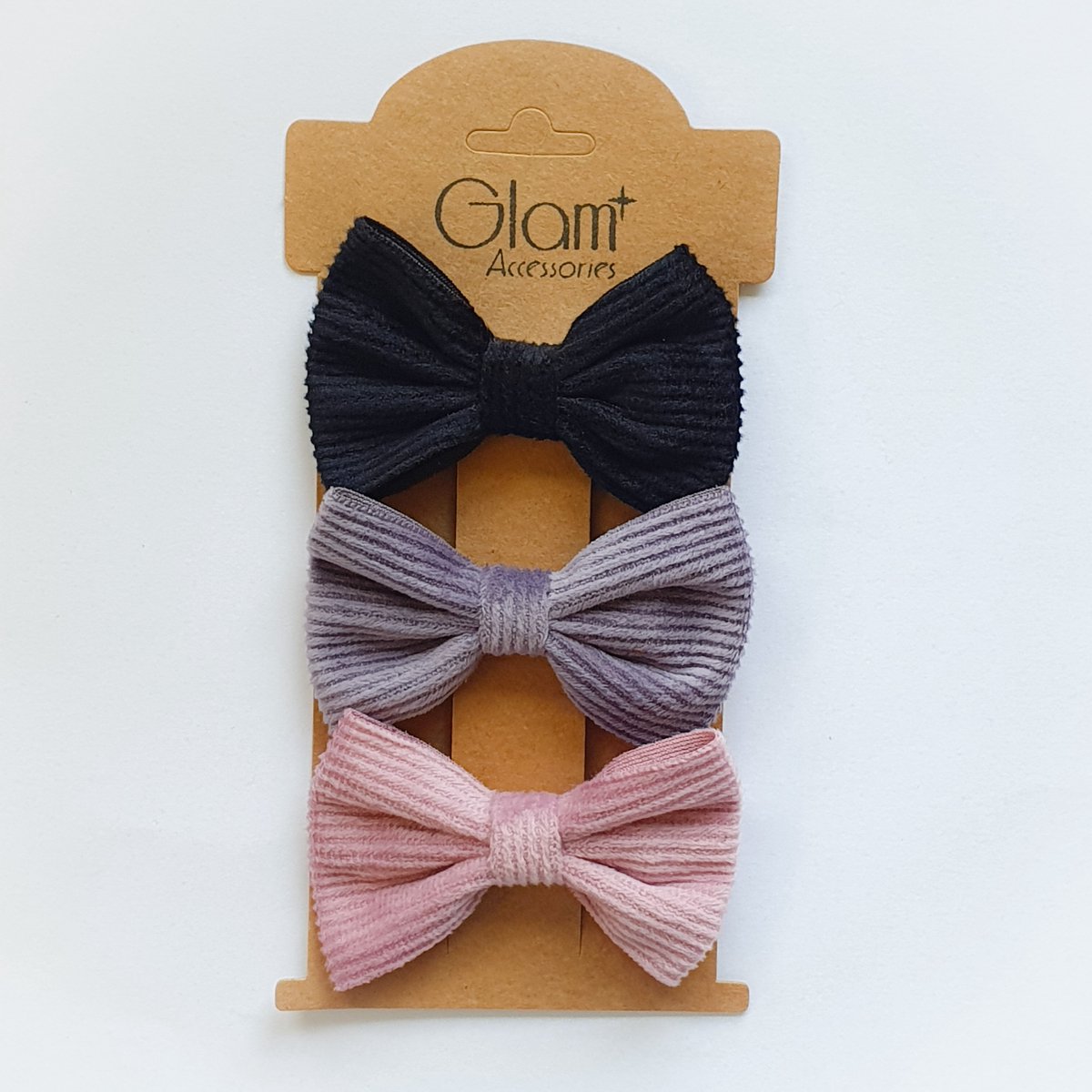 Haarstrikken Suede - 3 stuks - Zwart, Paars, Roze