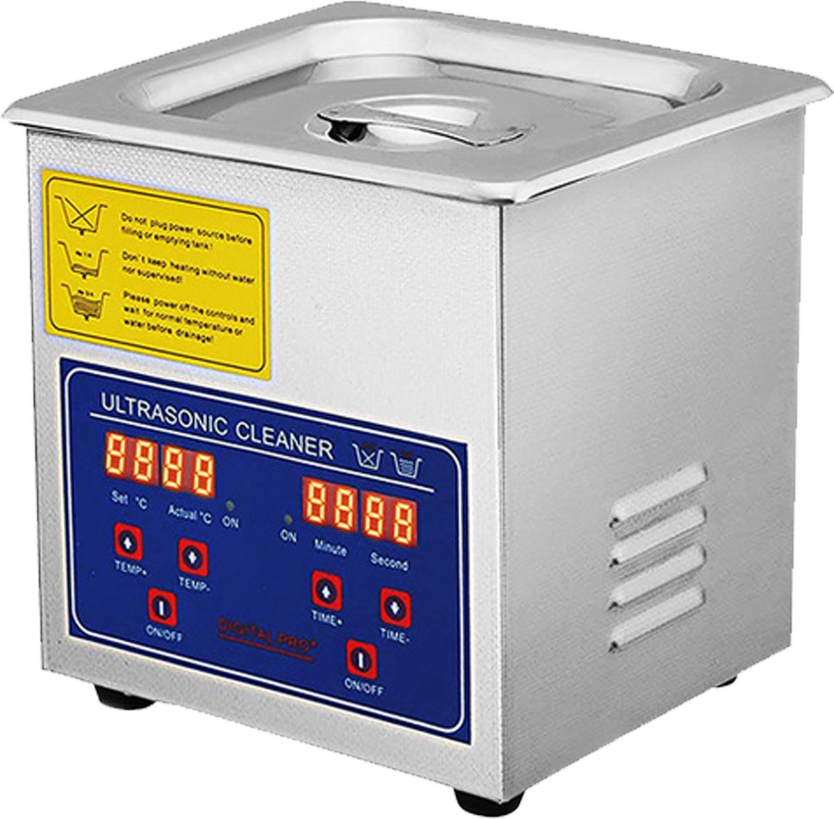 Ultrasoon Reiniger - Ultrasone Reiniger - Ultrasonic Cleaner - Ultrasoon - Ultrasoon Reiniger voor Brillen - Ultrasoon Reinigingsapparaat - Voor Sieraden - 1.3L - 40kHz - Zilver