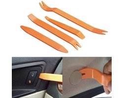 CHPN - Demontageset voor auto-interieur - 4-delig set -Demontage-ontmantelingsopener set - Oranje - Kunststof - 4-delig - Autointerieur demonteren
