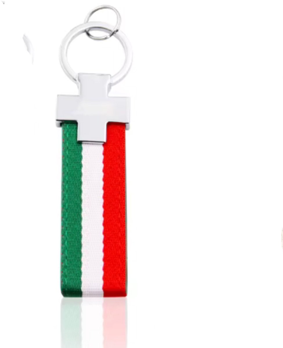 CHPN - Sleutelhanger Italiaanse Vlag - Sleutelhanger Italië - Mat Antraciet - Keychain Italy - Italiaanse sleutelhanger - Italy - Italia -