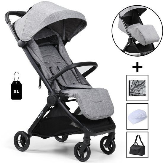 NilaFee - Buggy - Convient jusqu'à 25 kg - Buggy pliable - Landaus - Buggy tout-petit - Poussette - Zwart Marron
