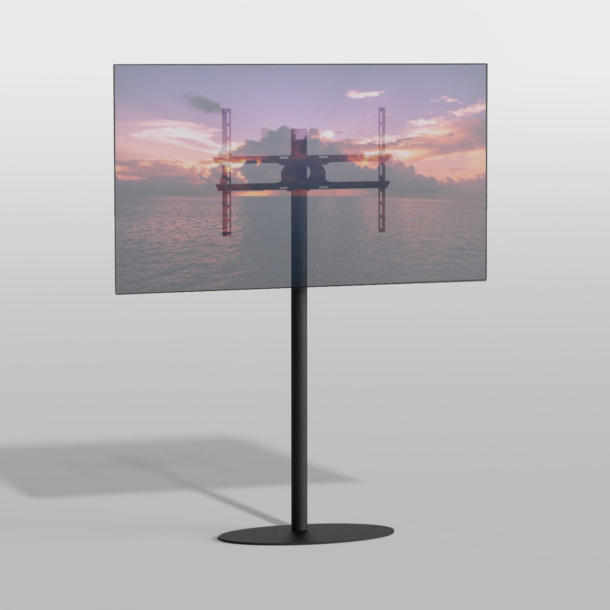 Cavus TV Vloerstatief ELLIPS 150 - zwart - hoogte 150cm – VESA 600x400